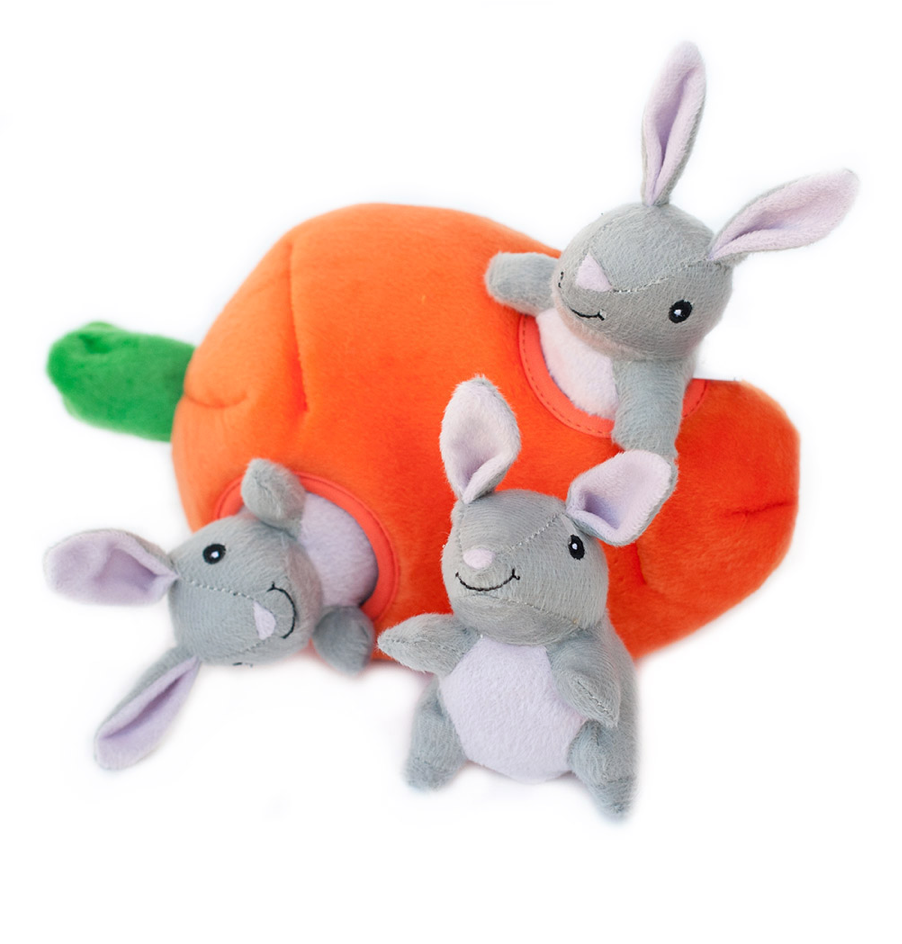 Zippy Paws Holiday Burrow Toy - Bunny and Carrots